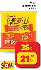 ÜLKER ÇOKONAT 3’LÜ GOFRET 99 G